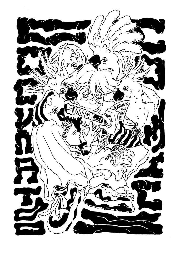 Cockatoo Comics t-shirt design - Ink on trace paper Cockatoo Comics t-shirt design - Ink on trace paper