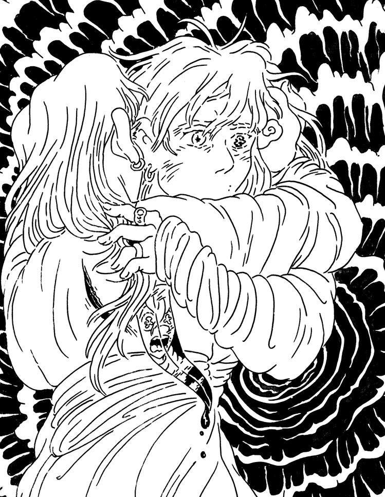 Nina concept artwork - Ink on trace paper Nina concept artwork - Ink on trace paper